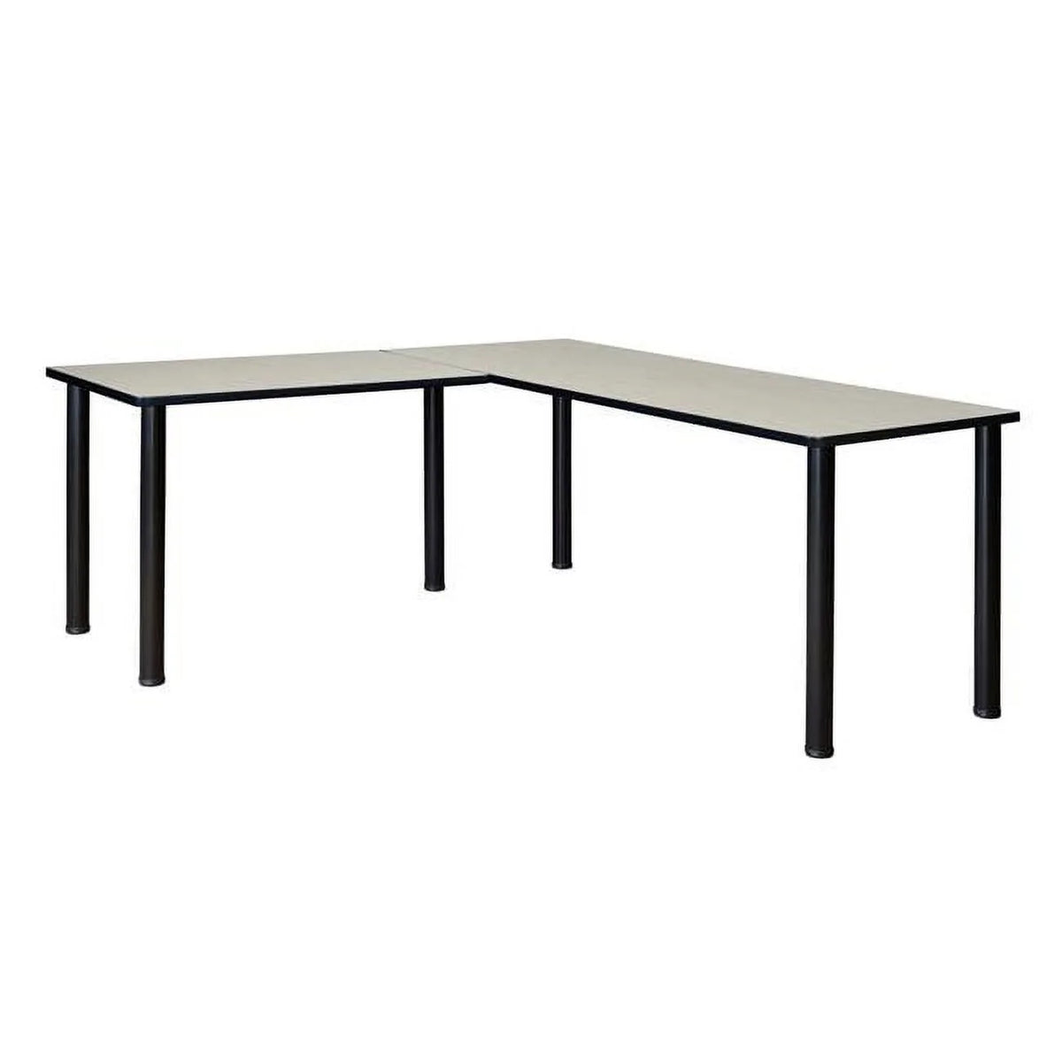 60 in. L-Desk with 42 in. Return, Maple & Black O22016
