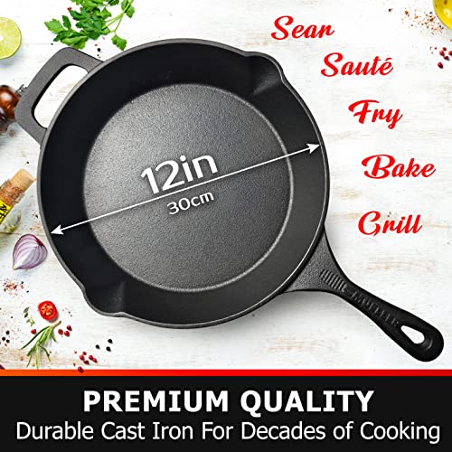 Pre-Seasoned Heavy-Duty Cast Iron Skillet 10-inch U49546