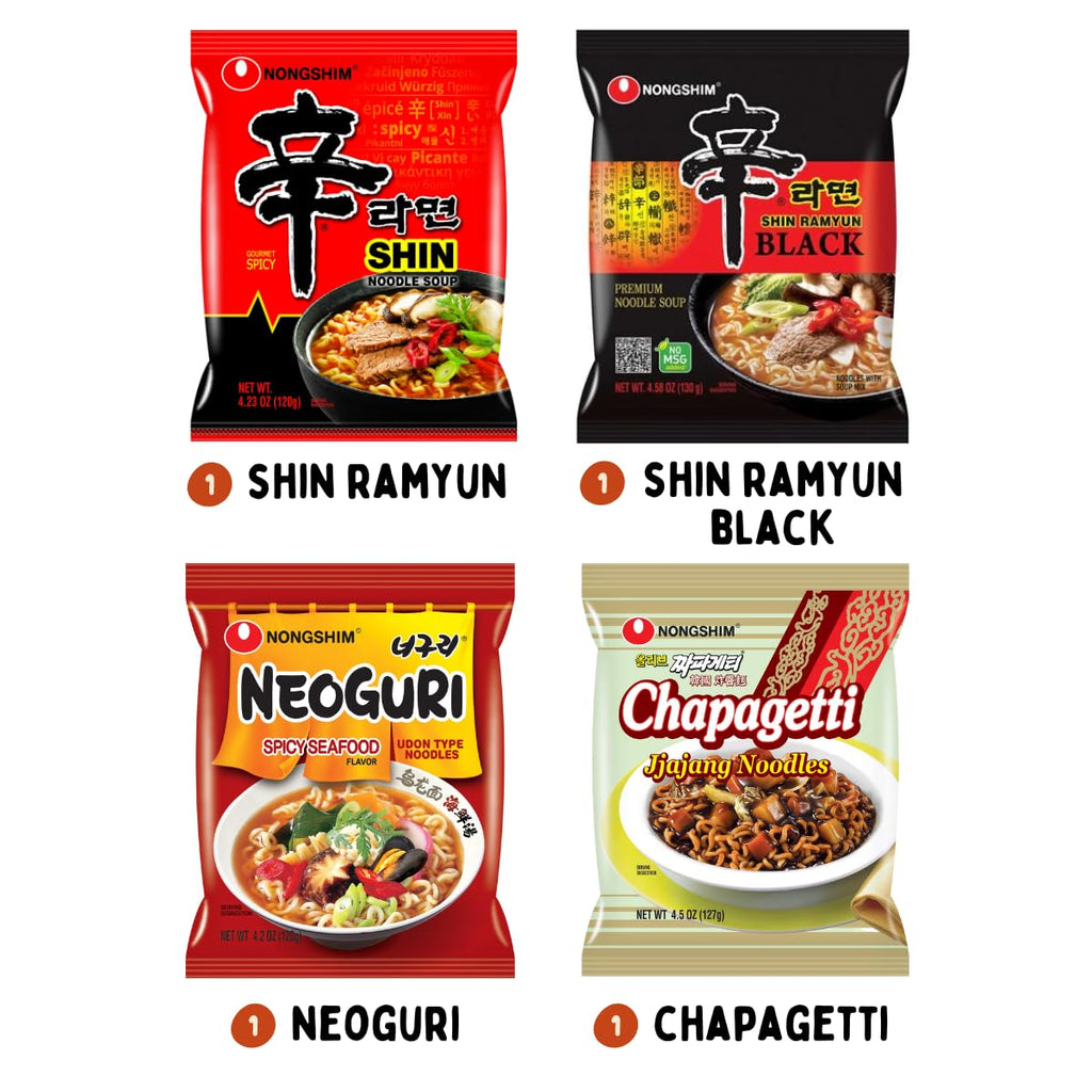 4.5 Ounce Pack of 4 Korean Ramen Variety Pack V9998