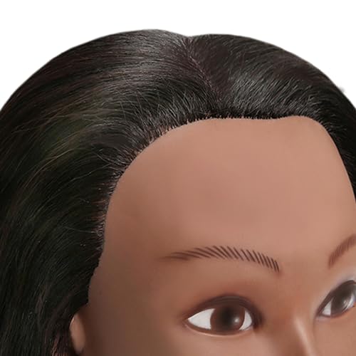 Black 16" Real Hair Mannequin Head Q880