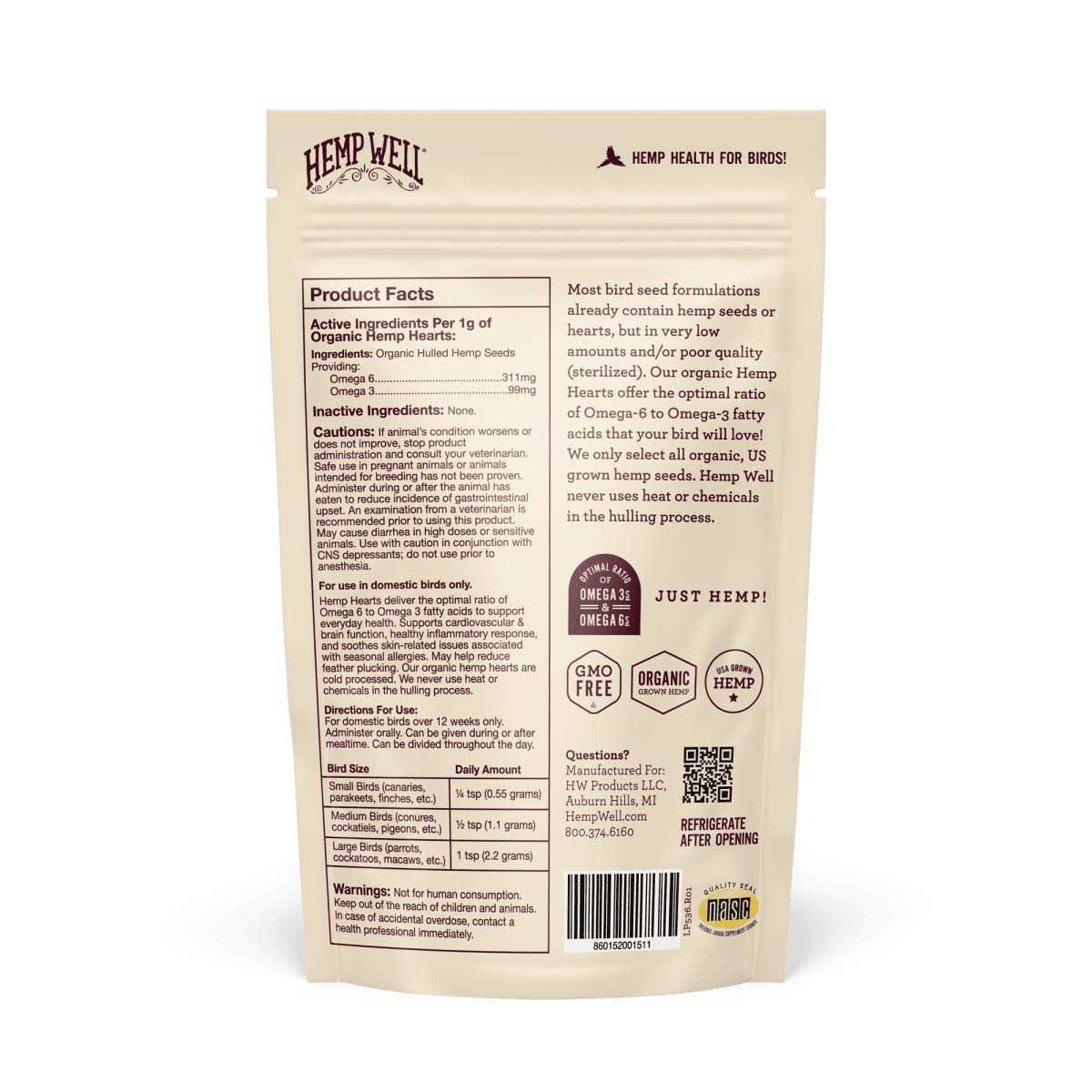 Bird Hemp Hearts Supplement M617619