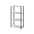 Antique White/Black Metal Bookcase N44161