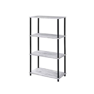 Antique White/Black Metal Bookcase N44161