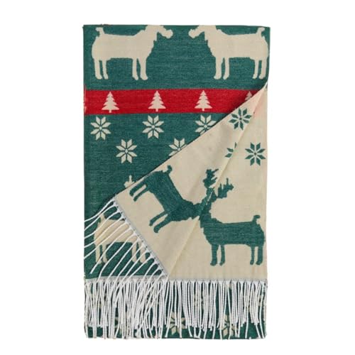 Christmas Winter Scarf with Reindeer and Snowflake U9718