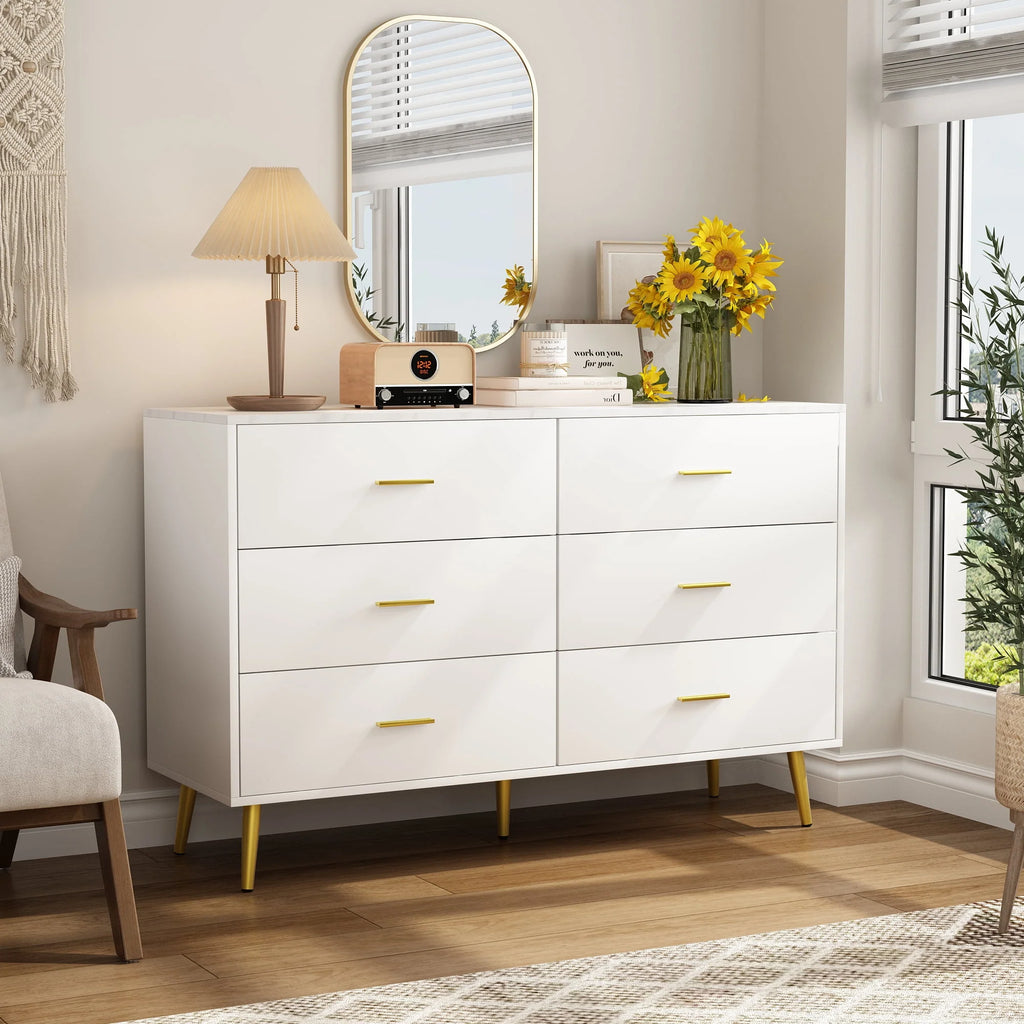 White 6 Drawer Dresser A475426