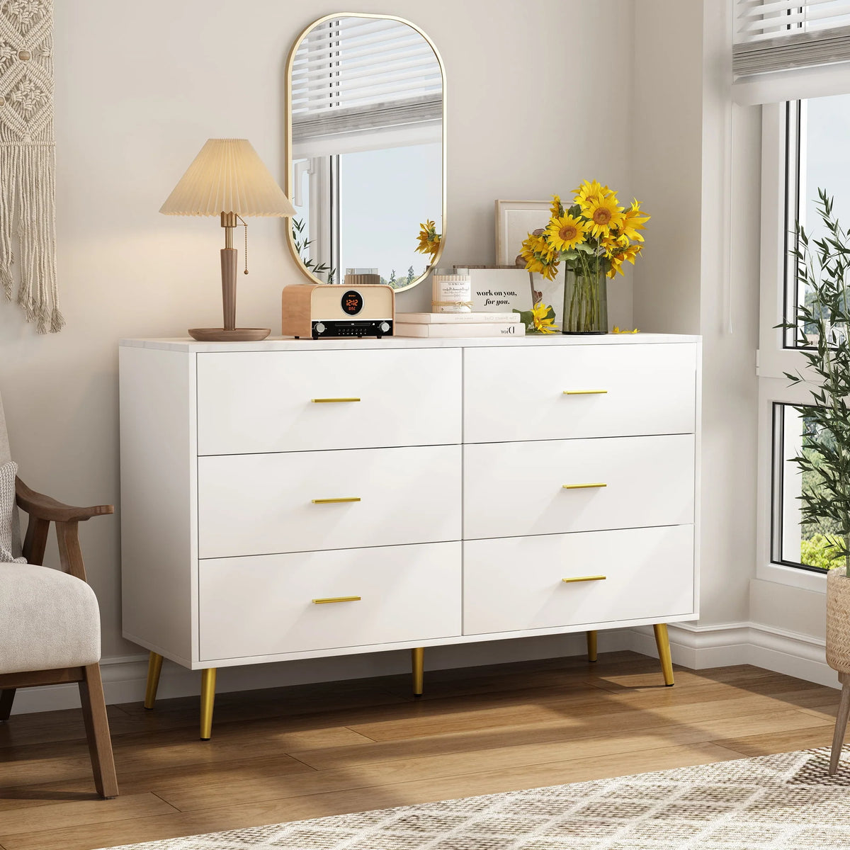 White 6 Drawer Dresser A475426