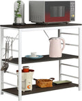 Black 3-Tier Microwave Cart with Hooks K62444