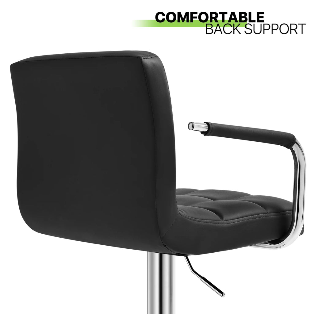 Set of 2 Black Faux Leather Swivel Bar Stools D22078