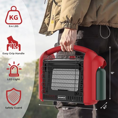 Red 12000 BTU Portable Propane Heater D4273
