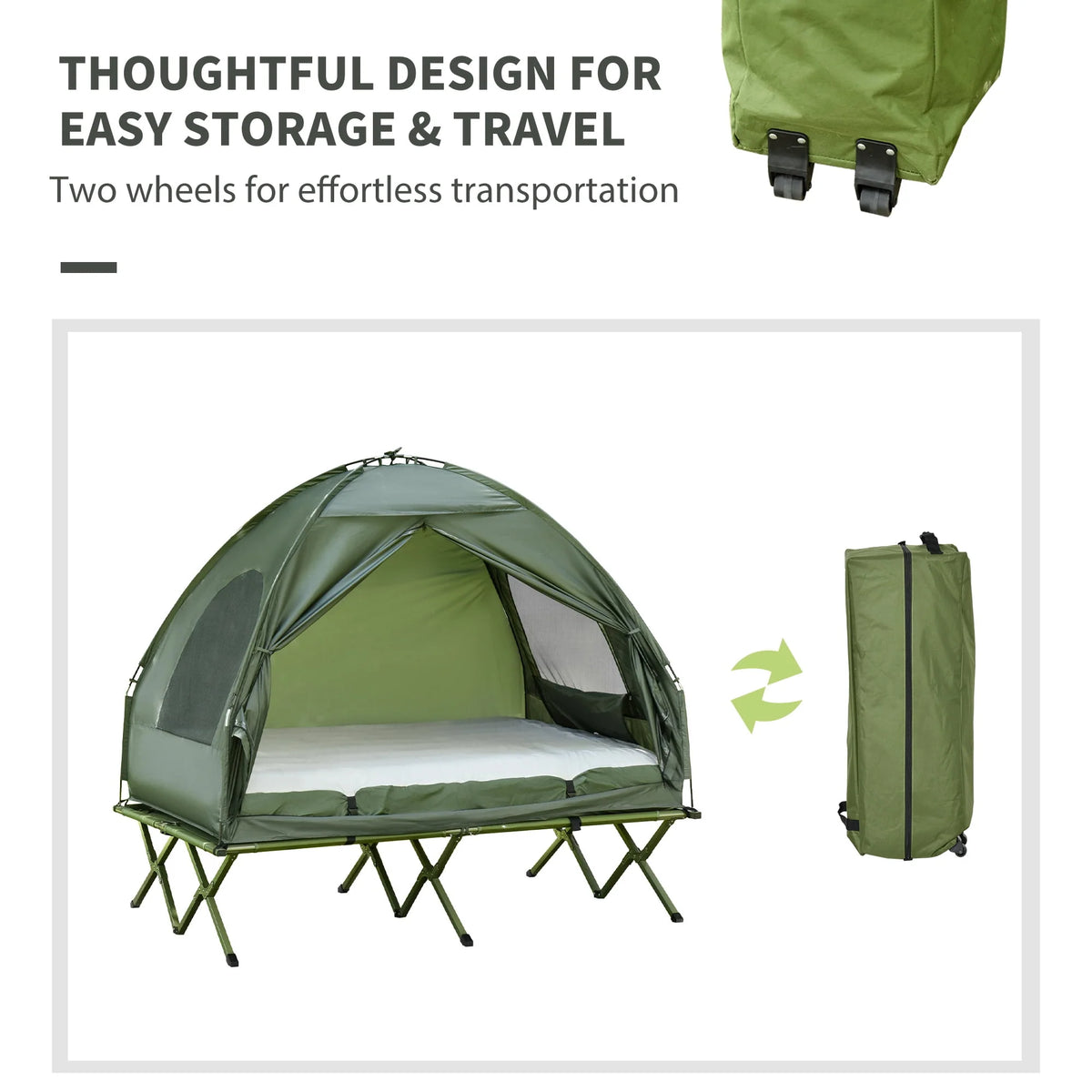 2 Person Foldable Camping Cot with Tent I393
