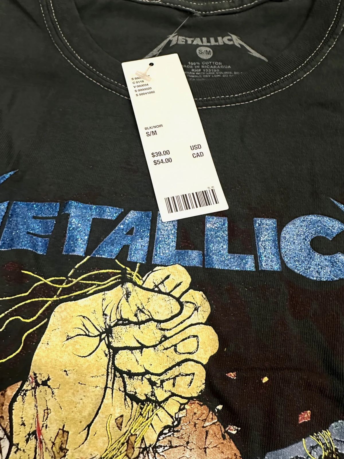 Metallica 1988 Tour Glitter Oversized Fit Tee T-Shirt C84339
