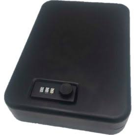 Compact Portable Security Box Safe with Combo Lock Black I693