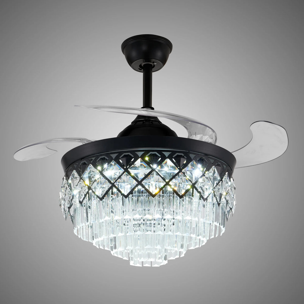 Black 42 inch LED Ceiling Fan with Lights and Remote I892194