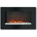 30" Wall-Mount Electronic Fireplace with Flat Panel and Crystal Rocks T6293