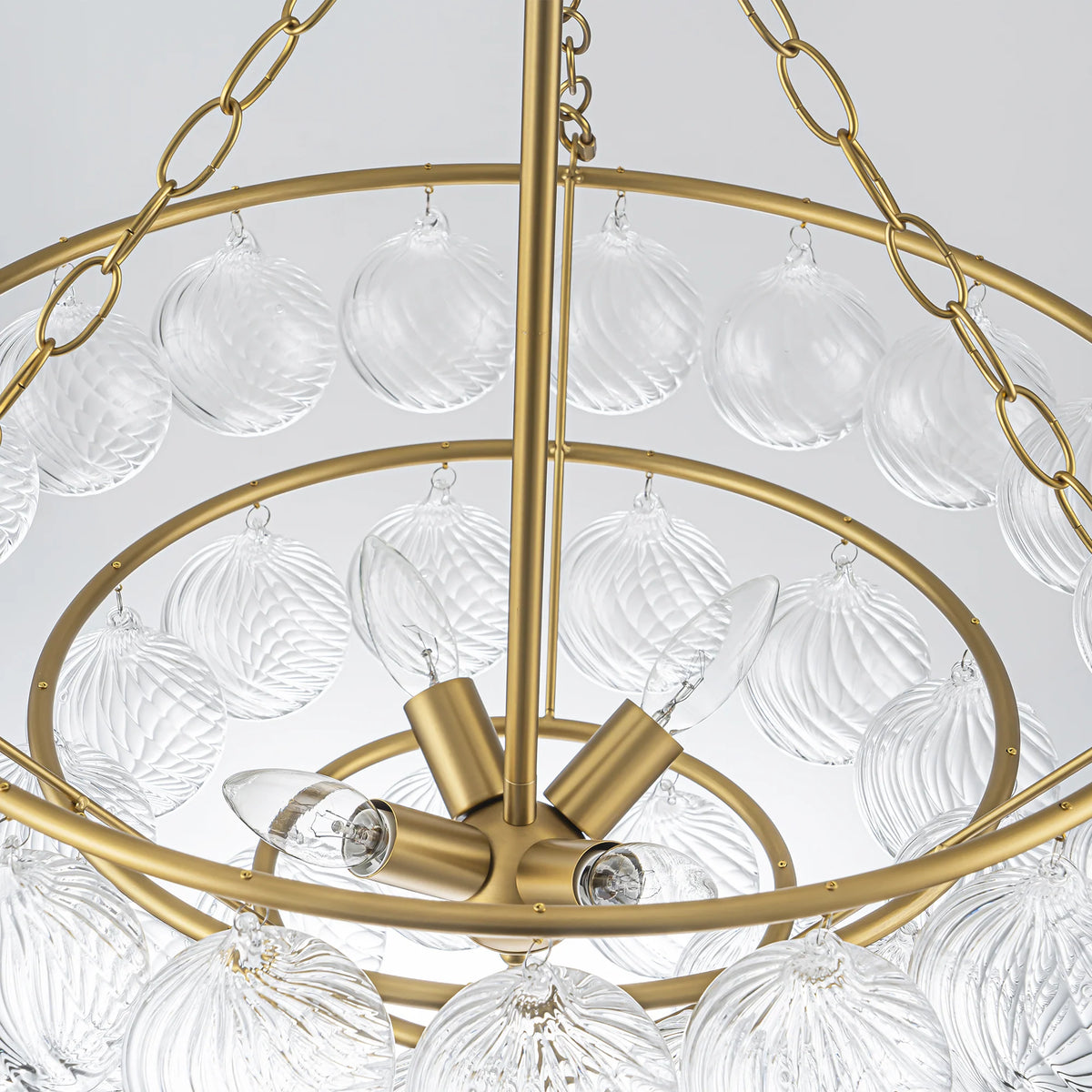 4-Light Dimmable Glass Chandelier F990721