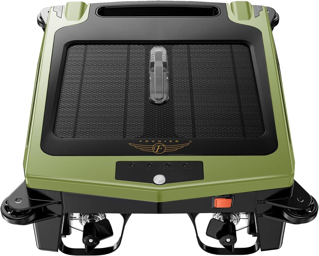 Cordless Robotic Pool Cleaner, Solar Powered Pool Skimmer with Dual Charging Options, Pool Robot Vacuum with Automatic Obstacle Avoidance, Green P66001