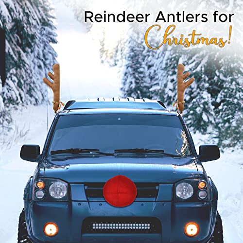 Car Reindeer Antlers & Nose Christmas Decoration Kit T4853