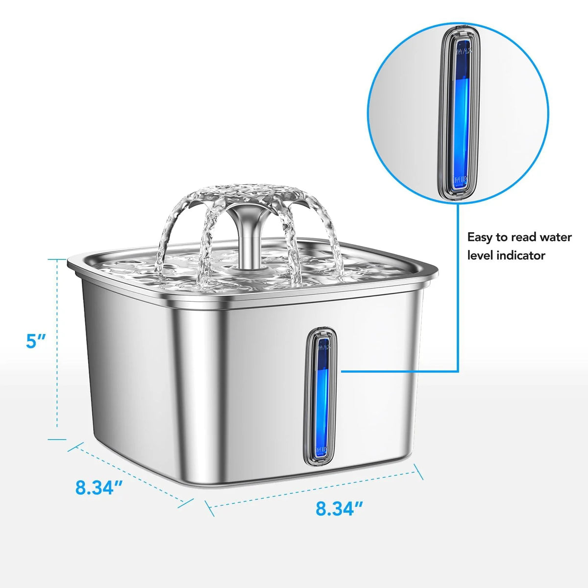 95oz/2.8L Stainless Steel Pet Fountain K39314