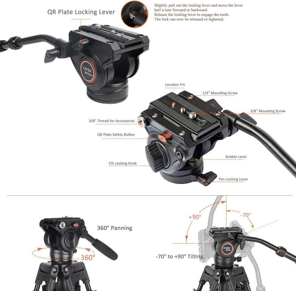 Carbon Fiber Video Tripod System with Fluid Drag Head Q4117