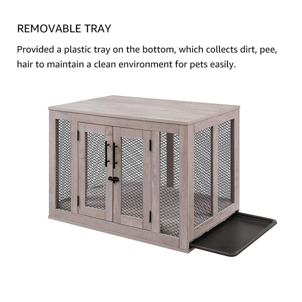 Dog Crate with Cushion and Tray T2363