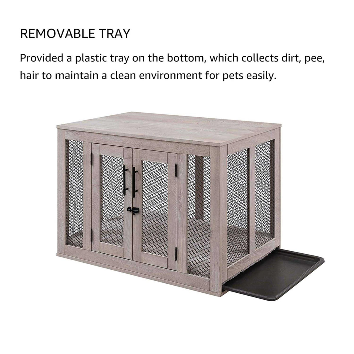 Dog Crate with Cushion and Tray T2363