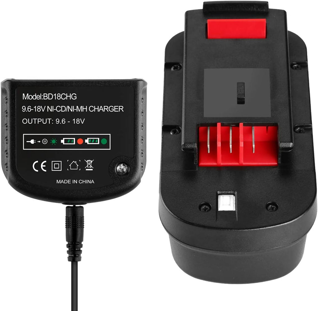 3500mAh HPB18 Replacement for Black and Decker 18 Volt Battery Ni-CD Pack of 2 R296755