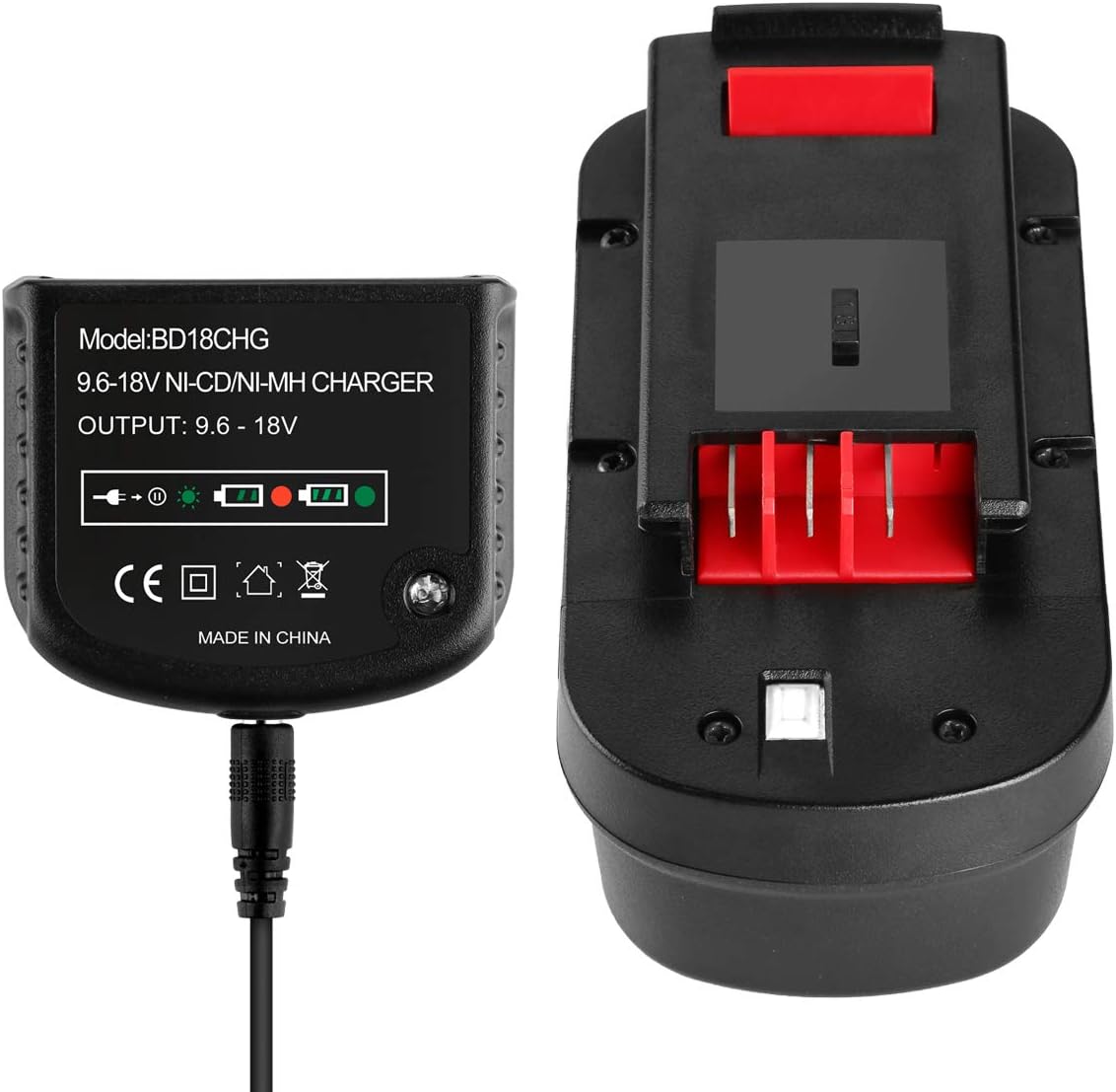 3500mAh HPB18 Replacement for Black and Decker 18 Volt Battery Ni-CD Pack of 2 R296755