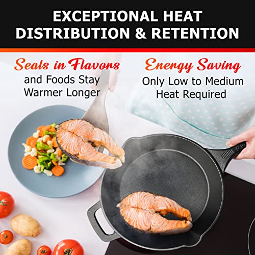 Pre-Seasoned Heavy-Duty Cast Iron Skillet 10-inch U49546