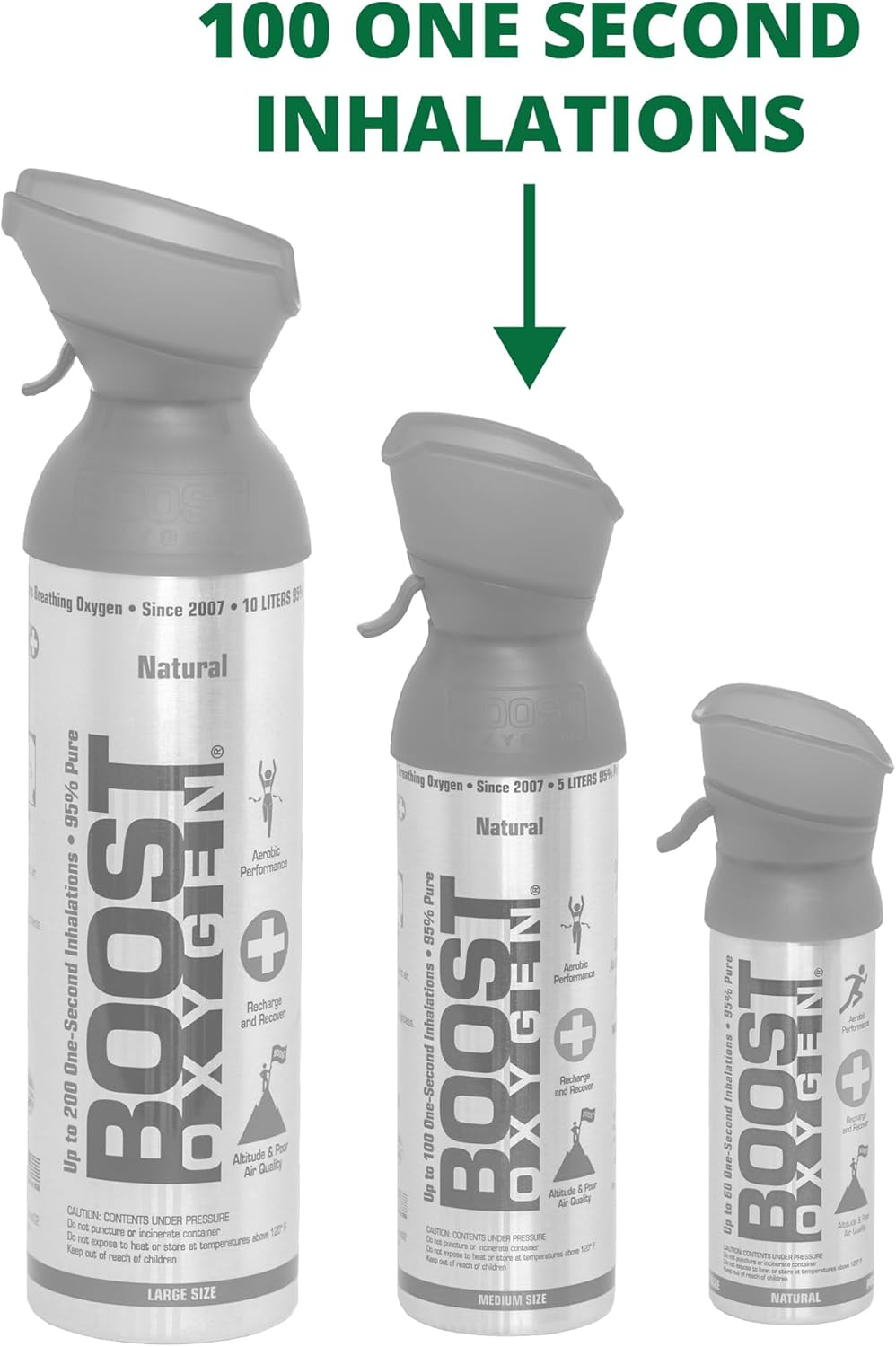 10 Liter All Natural Flavored (4 Pack) and 5 Liter Eucalyptus Flavored (1 Pack) Supplemental Canned Oxygen Bottle with Mouthpiece H335309