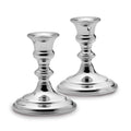 Silver Pewter Pair Candlesticks O2136