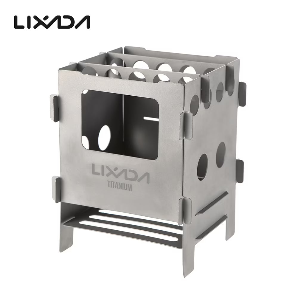 Portable Titanium Folding Wood Pocket Camping Cooking Picnic Stove R722865