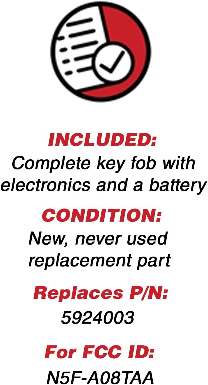 Keyless Entry Car Remote Uncut Ignition Flip Key Fob (Pack of 2) K48594