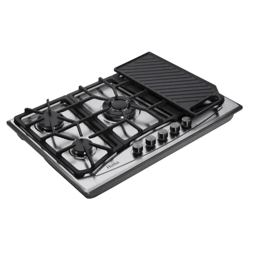 30" 5 Burner Built-in Stainless Steel Gas Cooktop with Griddle R68905