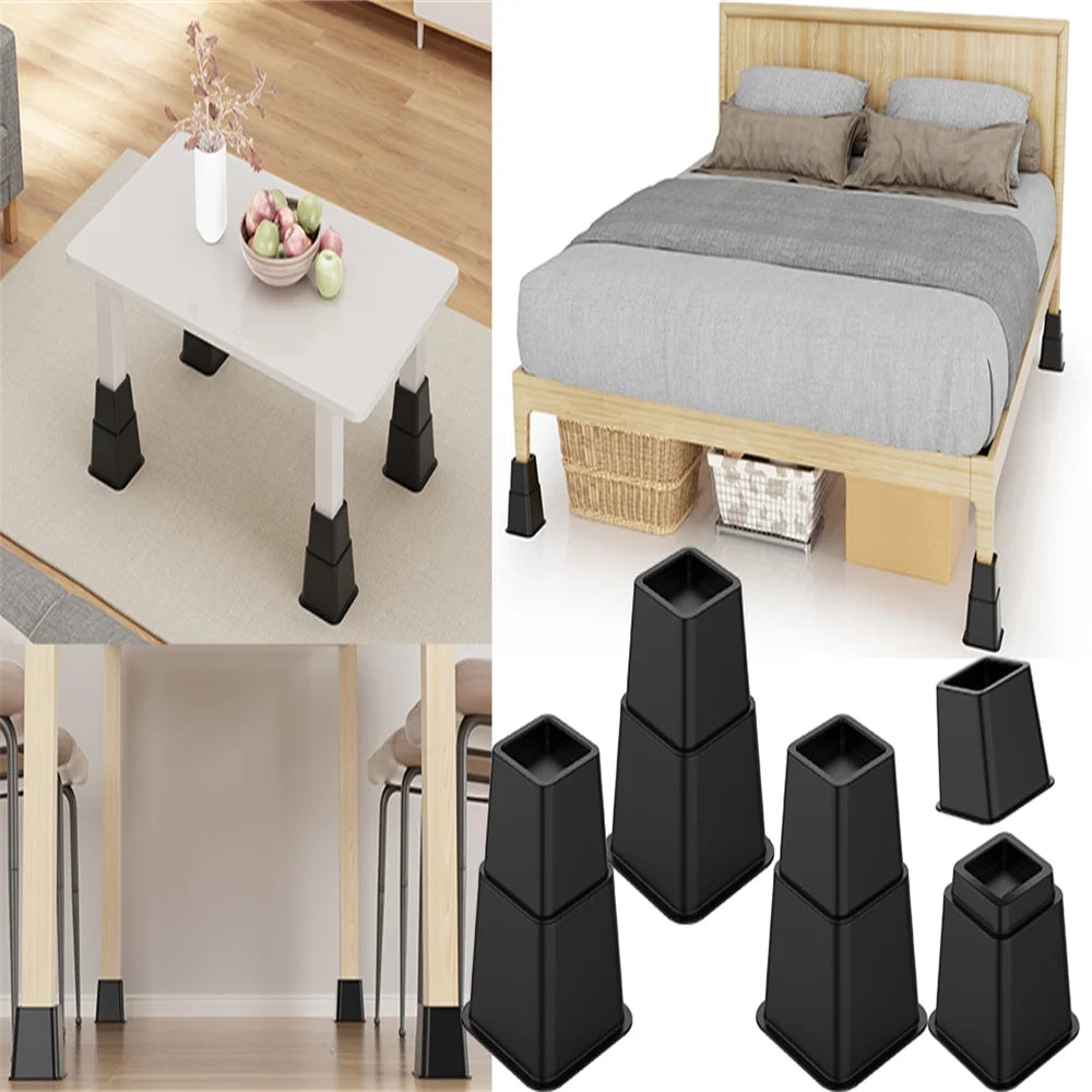 Black 8 Pack Plastic Bed Risers N282750