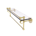 Satin Brass Glass Shelf with Gallery Rail and Towel Bar Y2977