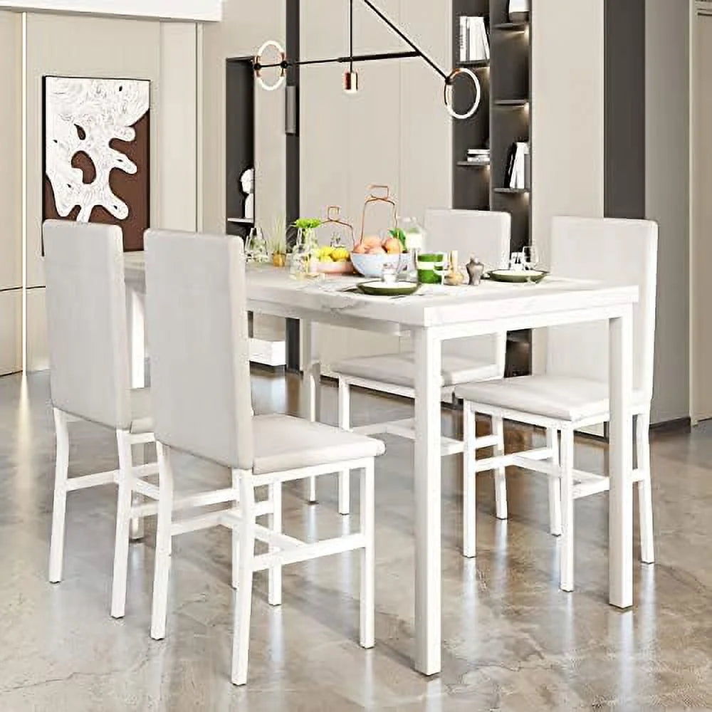 5-Piece Faux Marble Kitchen Table & Chair Set K375
