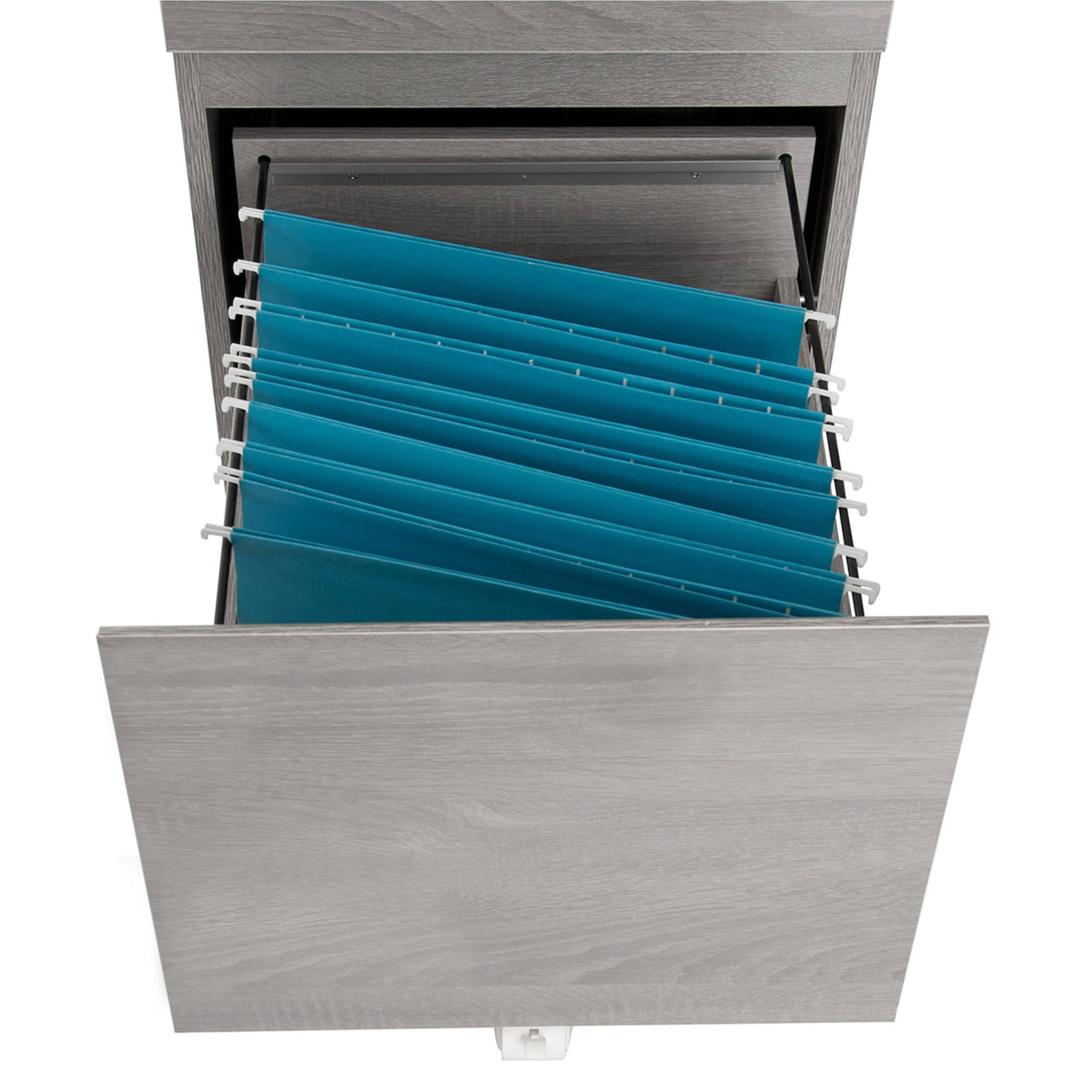 White Two Drawer Vertical Filing Cabinet with Lock V797