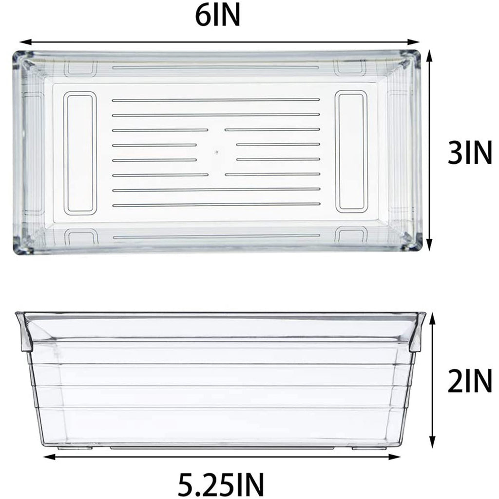 Set of 8 Clear Plastic Drawer Organizer Tray U237