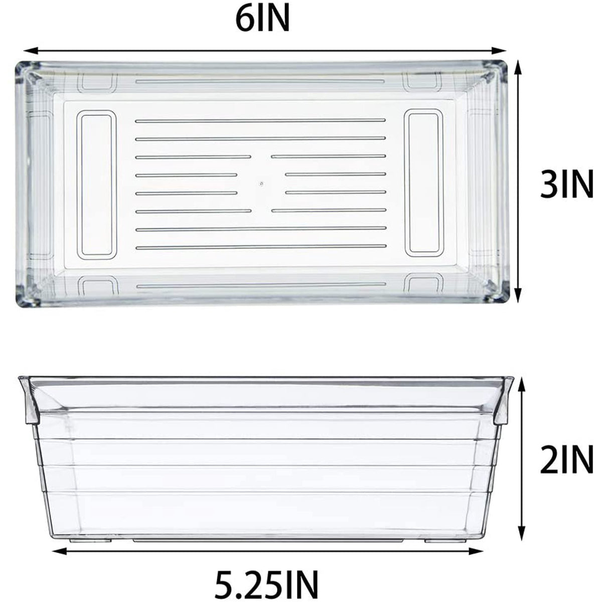 Set of 8 Clear Plastic Drawer Organizer Tray U237