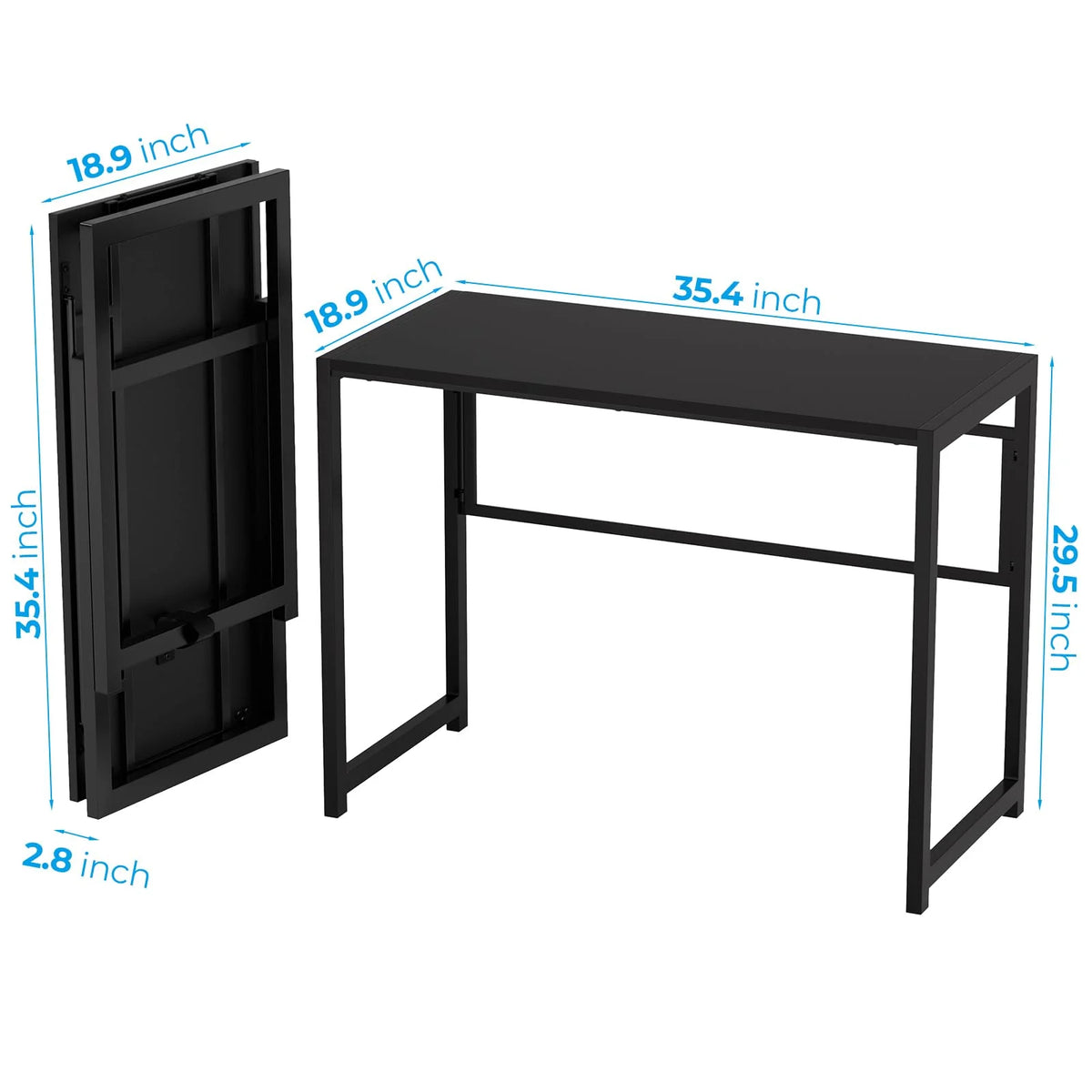 Black 35.4 in Folding Desk V31319