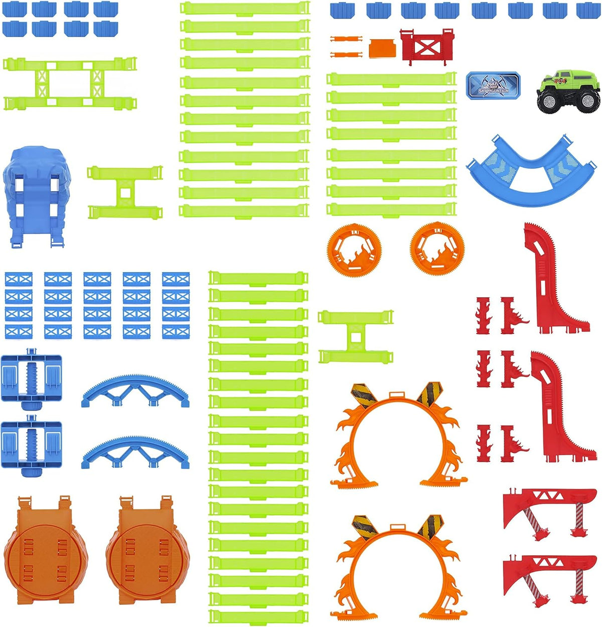 46 Pcs Glow in The Dark Race Car Track Set L29152