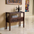 Brown Acacia Wood Accent Table K267