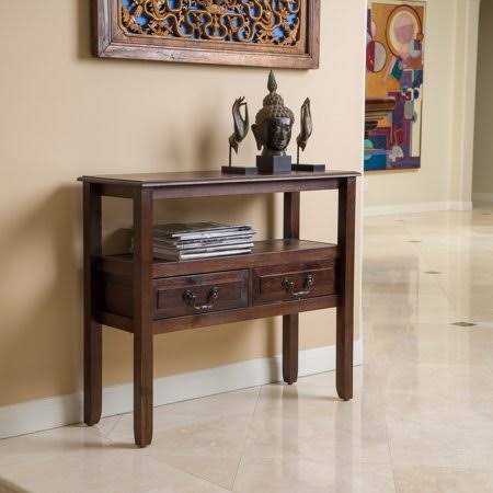 Brown Acacia Wood Accent Table K267