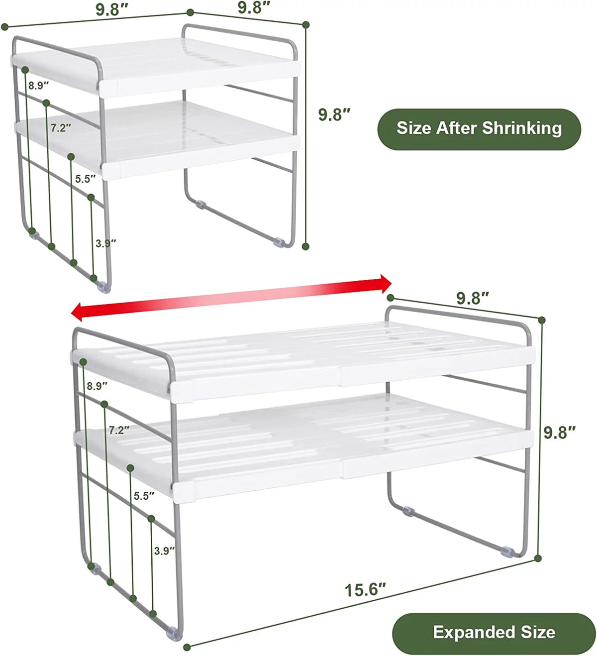 2 Pack Expandable Kitchen Wrap Organizer Rack I15980