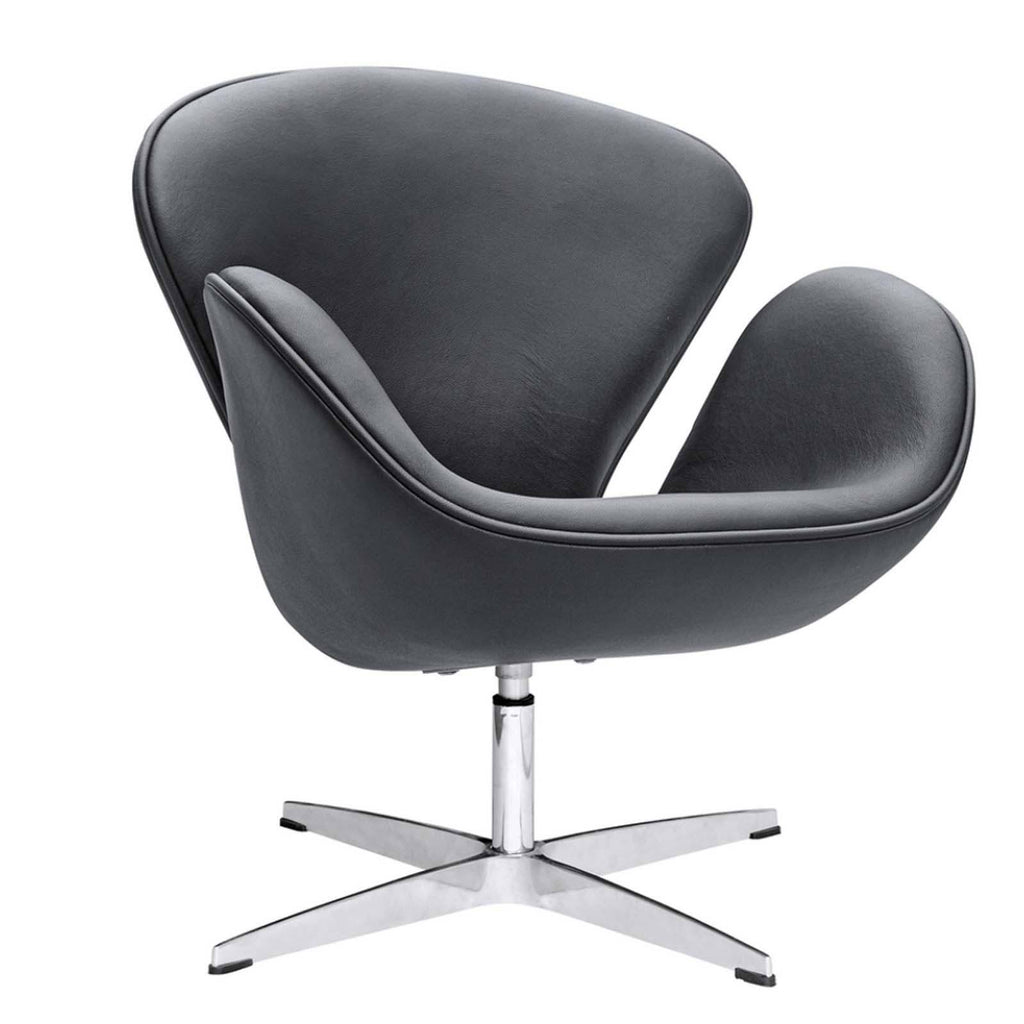 White Leather Swan Chair H7885