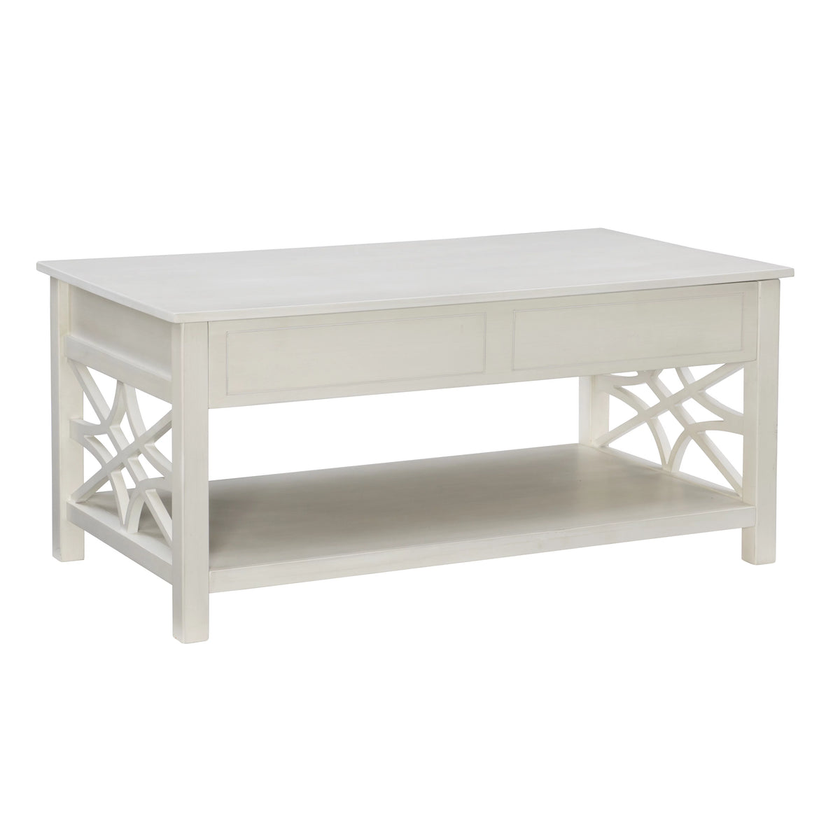 White 2-Drawer Lift-Top Coffee Table U823