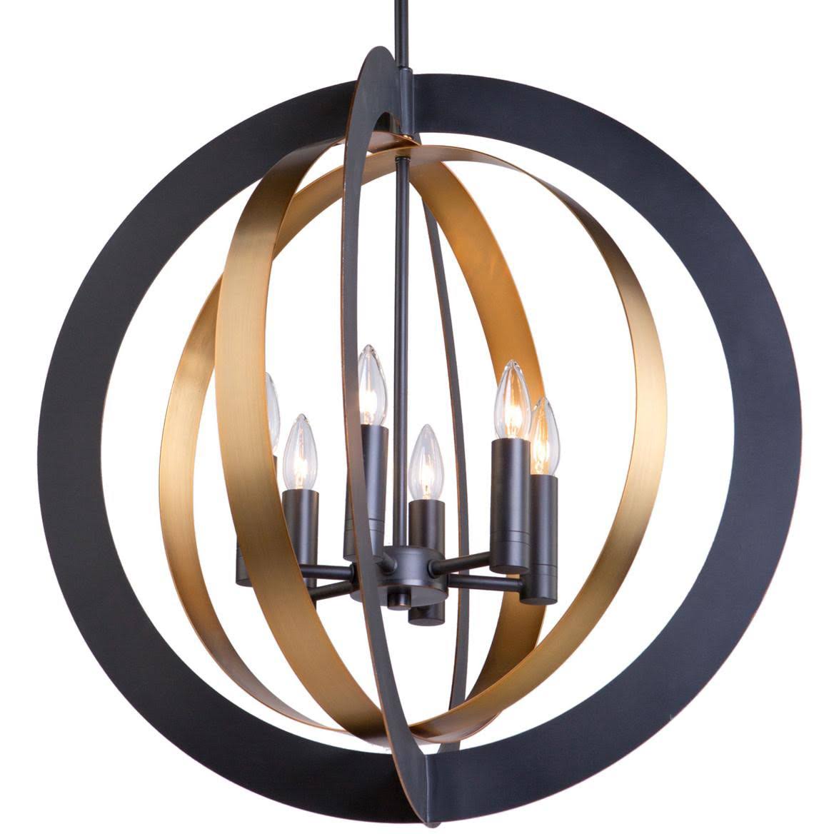 Dark Bronze & Satin Brass Chandelier Y268878