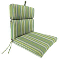 Green Stripe Rectangular Outdoor Chair Cushion with Ties B8540