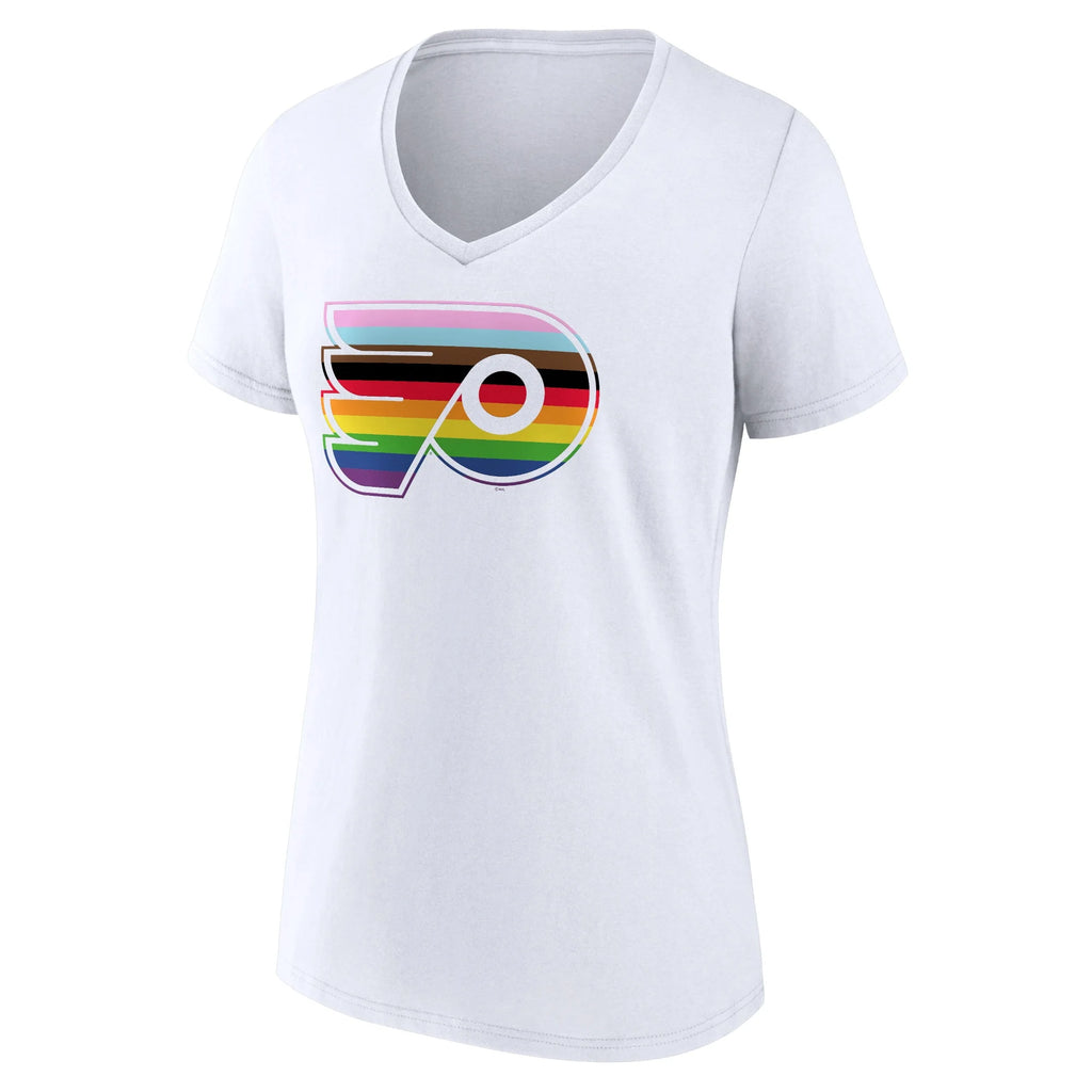 White Philadelphia Flyers V-Neck T-Shirt X5611