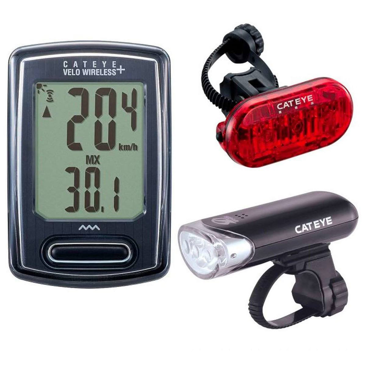 Wireless Bike Headlight and Tail Light Set with Mounting Hardware V869